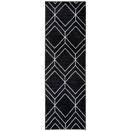 Safavieh 2 ft. 6 in. x 14 ft. Adirondack Power Loomed Runner Area Rug Black & Ivory ADR241Z-214